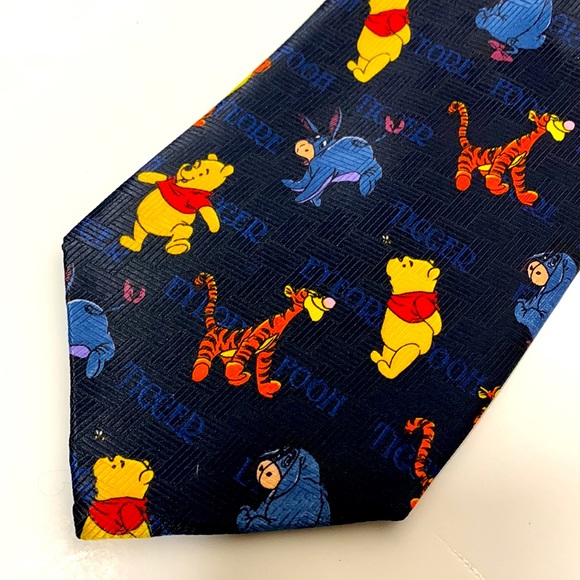 Disney | Dark Blue POOH 100% Polyester Necktie | Winnie The Pooh Series Collect - Picture 2 of 6